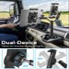 GDZN Dual Tablet Holder for Car Cup Holder - 360 Rotatable Metal Long Arm Tablet Mount for Truck Pickup SUV, Heavy Duty Car Mount Fit iPad Pro Air Mini, iPhone, Galaxy Tab, Fire, 4.7-13" Devices view 4