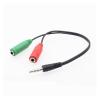 2 in 1 Cable Adapter Splitter 3.5mm A-dio Headphones Headset to 2 Jack Headphones Microphone A-dio Cable Fit Compatible Earphone(02) view 1