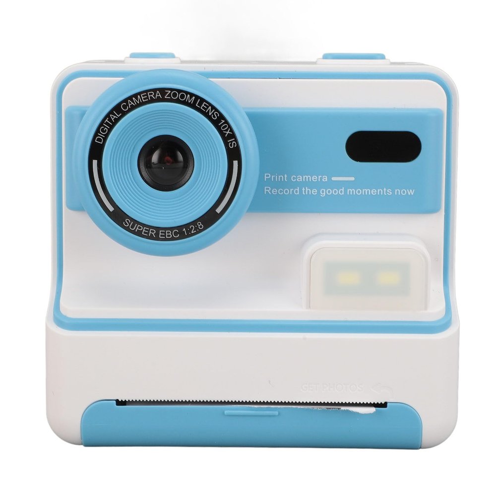 Instant Print Camera, 1080P HD 16X Zoom Dual Lens Digital Video Camera with 2.4 Inch IPS Screen, 48MP Portable Selfie Camera with Multi Filters for Daily (Blue)