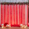 10ft x 8ft Red Backdrop Curtain with Lights String for Parties, Sheer Tulle Wedding Photo Backdrops Drapes for Baby Shower Birthday Party Decorations Background for Photography view 1