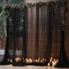 10ft x 8ft Black Backdrop Curtain with Lights String for Parties, Sheer Tulle Wedding Photo Backdrops Drapes for Baby Shower Birthday Party Decorations Background for Photography view 1