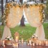 10ft x 8ft Champagne Backdrop Curtain with Lights String for Parties, Sheer Tulle Wedding Photo Backdrops Drapes for Baby Shower Birthday Party Decorations Background for Photography view 2