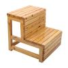 HDNSYNE Step Stools Bath Stool, Wooden Sofa Footstool Step Bench Multi-Function Wooden Ladders Kitchen High Stools Home Climbing Ladder Stool Folding Stairs Pedal/Wood Color view 1