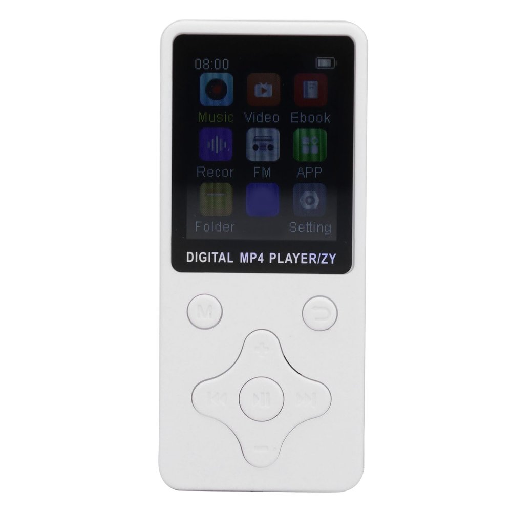 64GB MP3 Player, HiFi Lossless Sound Portable MP3 Player with 64GB Memory, 1.8 Inch LCD Screen Bluetooth Music Player with FM Radio E Book Voice Record Function (White)