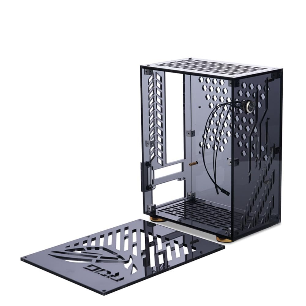 Pc Case, High Compatibility Excellent Heat Dissipation Computer Case Gaming Pc Case with Transparent Acrylic Side Panel for and Scratch (Black)