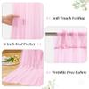 10ft x 8ft Pink Backdrop Curtain with Lights String for Parties, Sheer Tulle Wedding Photo Backdrops Drapes for Baby Shower Birthday Party Decorations Background for Photography view 4