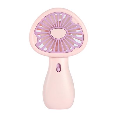 Outdoor USB Charging Portable Handheld Mushroom Small Fan Office Desktop Colorful Light Mini Fan(Purple)