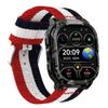 Lamshaw Compatible with Carbinox Vortex Bands, Nylon Woven Fabric Replacement Strap Compatible with Carbinox X-Ranger, Vortex, Vesta Smart Watch (Red&White&Blue, 22mm size band) view 1