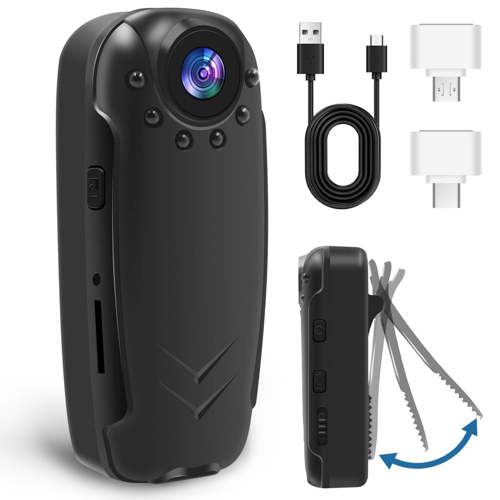 WOTCHA Valentines Day Her Him Gifts for Husband Boyfriend Wife Girlfriend, Body Camera 1080P with Night Vision, Wearable Cam with Motion Detection, Pocket Camera 8-10Hr Battery for Traveling, Walking