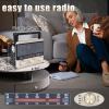 T.TAOMI Retro Portable Radio AM FM SW Shortwave Radio with Bluetooth Speaker, AC,Solar,SUB Charging, TF Card,USB Playing Flashlight view 3