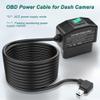 MEIRIYFA OBD OBD2 Power Cable for Dash Camera OBD to Mini USB Right Angle Hardwire Charger 90 Degree Wire Cord,12V-24V to 5V 3A 24 Hours Surveillance/Acc Mode with Switch Button (Mini USB) view 2