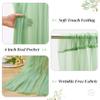 10ft x 8ft Green Backdrop Curtain with Lights String for Parties, Sheer Tulle Wedding Photo Backdrops Drapes for Baby Shower Birthday Party Decorations Background for Photography view 4