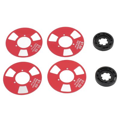 DIY Cassette Tape with 4 Reels, Premium Metal Wheels, Blank Metal Reel Cassette Tape for Music Recording (Red)