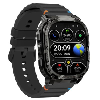 Lamshaw Compatible with Carbinox Vortex Bands, New Silicone Woven Line Adjustable Replacement Strap Compatible with Carbinox X-Ranger, Vortex, Vesta Smart Watch (Black, 22mm size band)
