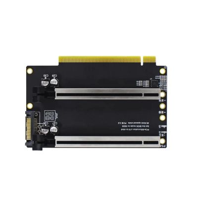 PCI-E 3.0 x16 1 to 2 Split Card Gen3 PCIe-Bifurcation x16 to x8x8 Expansion Card 40.4mm Spaced Slots
