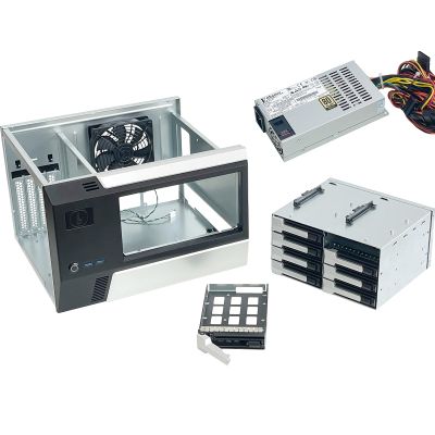 DirectNine Basics ZhenLoong-X86 8 Bay Hard Disk Drive hot swappble NAS case Server Storage Chassis 12Gb backbplane SFF8643 Support MATX/ITX MB Comes with Enhance ENP7140B 400W Flex PSU/USB3.0 * 2