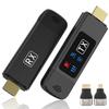 2025 Upgraded Wireless HDMI Transmitter and Receiver, Plug & Play, 2.4G+5G Wireless HDMI Extender 4K Input 1080P Output with LED Screen for Audio to Monitor from Laptop/TV Box, Matte Black view 1