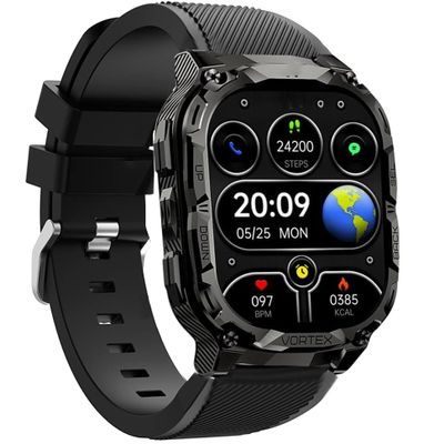 Lamshaw Compatible with Carbinox X-Ranger, Vortex, Vesta Smart Watch Sports Silicone Band Strap Replacement Wristband (Black, 22mm, 5.51"-8.46" (140mm-215mm))