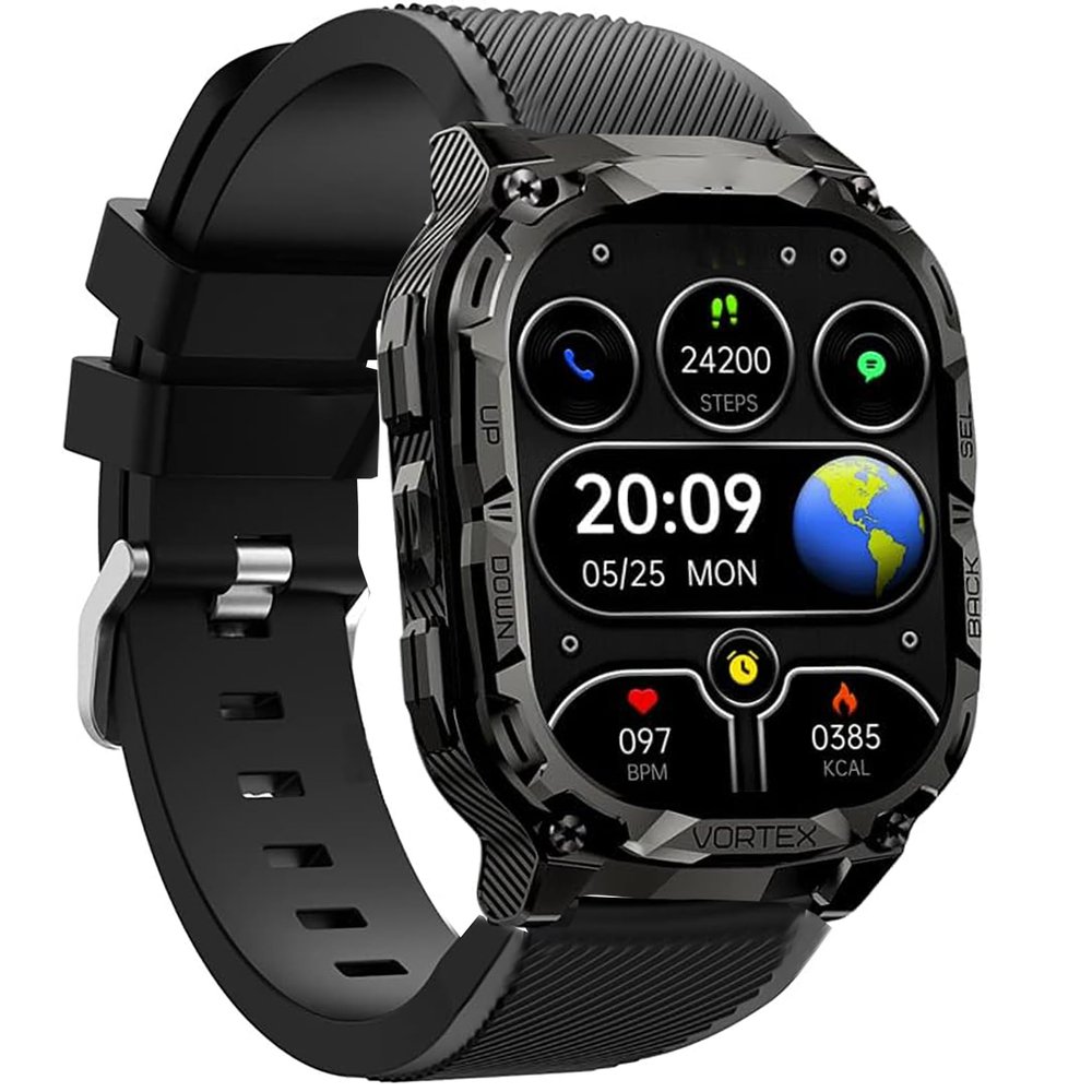Lamshaw Compatible with Carbinox X-Ranger, Vortex, Vesta Smart Watch Sports Silicone Band Strap Replacement Wristband (Black, 22mm, 5.51"-8.46" (140mm-215mm))