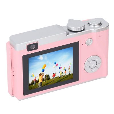 48MP 1080P Digital Camera, 16X Zoom, Front and Rear Dual Lens, Type C Charging, 2.4inch HD Display, Easy Operation, Beauty Face, Portable Size, All in One Camera (Pinkish)