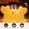 DEALFUN Cute Crab Cartoon Nursery Night Lights, Animal Design Safe Silicone Soft LED Nursery Lamp for Toddler Room Decoration view 3