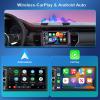 7" Double Din Car Stereo with Wireless Apple CarPlay,Car Radio Build-in Bluetooth 5.2,IPS Touchscreen 1024x600,FM Radio,Backup Camera,Dual USB,Type-C Fast Charging,GPS Navigation,Subwoofer,Car Play view 2