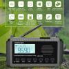 Docooler Weather Radio, Solar Hand Crank Emergency Receiver, All-Band Broadcast, AM/FM/SW/WB Weather Alert Portable with Flashlight & SOS Alarm, Build-in 10000mAh, Reading Lamp - Gray Black view 2