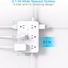 Extension Cord 15 Ft, HANYCONY Power Strip Surge Protector 12 Outlets 4 USB Ports (2 USB C), Large Desk Power Strip with Long Cord, Flat Plug, Wall Mount for Office Home College Dorm Room Essentials view 2
