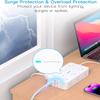 Extension Cord 15 Ft, HANYCONY Power Strip Surge Protector 12 Outlets 4 USB Ports (2 USB C), Large Desk Power Strip with Long Cord, Flat Plug, Wall Mount for Office Home College Dorm Room Essentials view 3