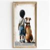 American Staffordshire Terrier Nursery Art, Boy & Dog Art Print, Black Boy Art, Pitbull Nursery Art, Afro, American Boy Art, Print Dog Art, American Staffordshire Terrier Nursery Art Photo,18 view 2