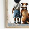 American Staffordshire Terrier Nursery Art, Boy & Dog Art Print, Black Boy Art, Pitbull Nursery Art, Afro, American Boy Art, Print Dog Art, American Staffordshire Terrier Nursery Art Photo,18 view 4
