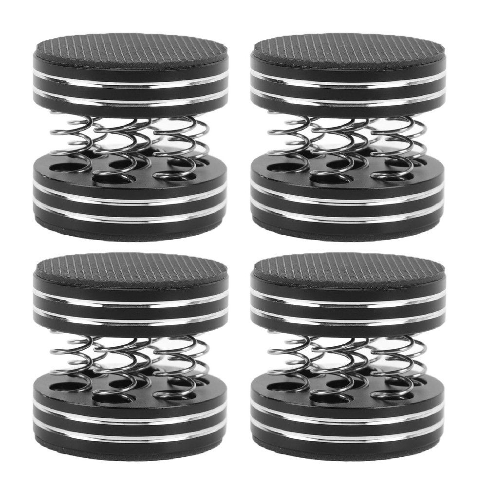 4PCS Speaker Isolators, Spring Speaker Spikes HiFi Stand Feet Pads Shock Absorber Isolation Pucks for Audio,Speakers, Subwoofers, Home Theater (Black)