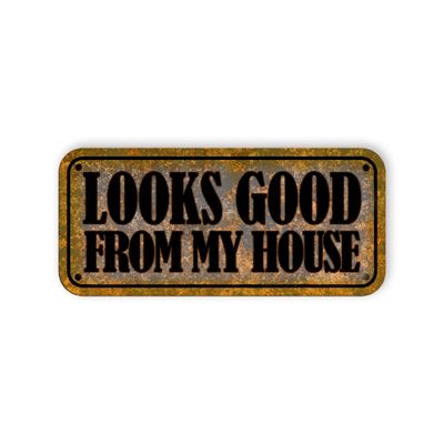 Looks Good from My House Stickerss Funny Electricians Quote Stickers Waterproof Vinyl Decals for Hard Hat Car Truck Laptop Helmet Water Bottles Bicycle Luggage Stickers(6 inch)