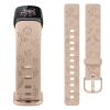 3 Pack Rose Butterfly Engraved Bands for Fitbit Luxe Band for Women, Soft Elegant Floral Pattern Band Compatible with Fitbit Luxe Watch Bands, Beige/Starlight/Mauve Purple view 4