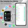Smart Watch for Women Men(Answer/Make Call), Smartwatches with Heart Rate/SpO2/Sleep/Stress Monitor, IP68 Waterproof Activity Tracker for Android iPhone, 100+ Sports Fitness Watches (Gray, 2.01) view 2