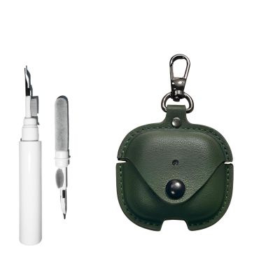 [3 in 1] TSVSXS Leather Case Compatible with AirPods 4 with Keychain, Soft PU Shockproof Protective Cover with Cleaning Pen Compatible with AirPods 4 with Active Noise Cancellation