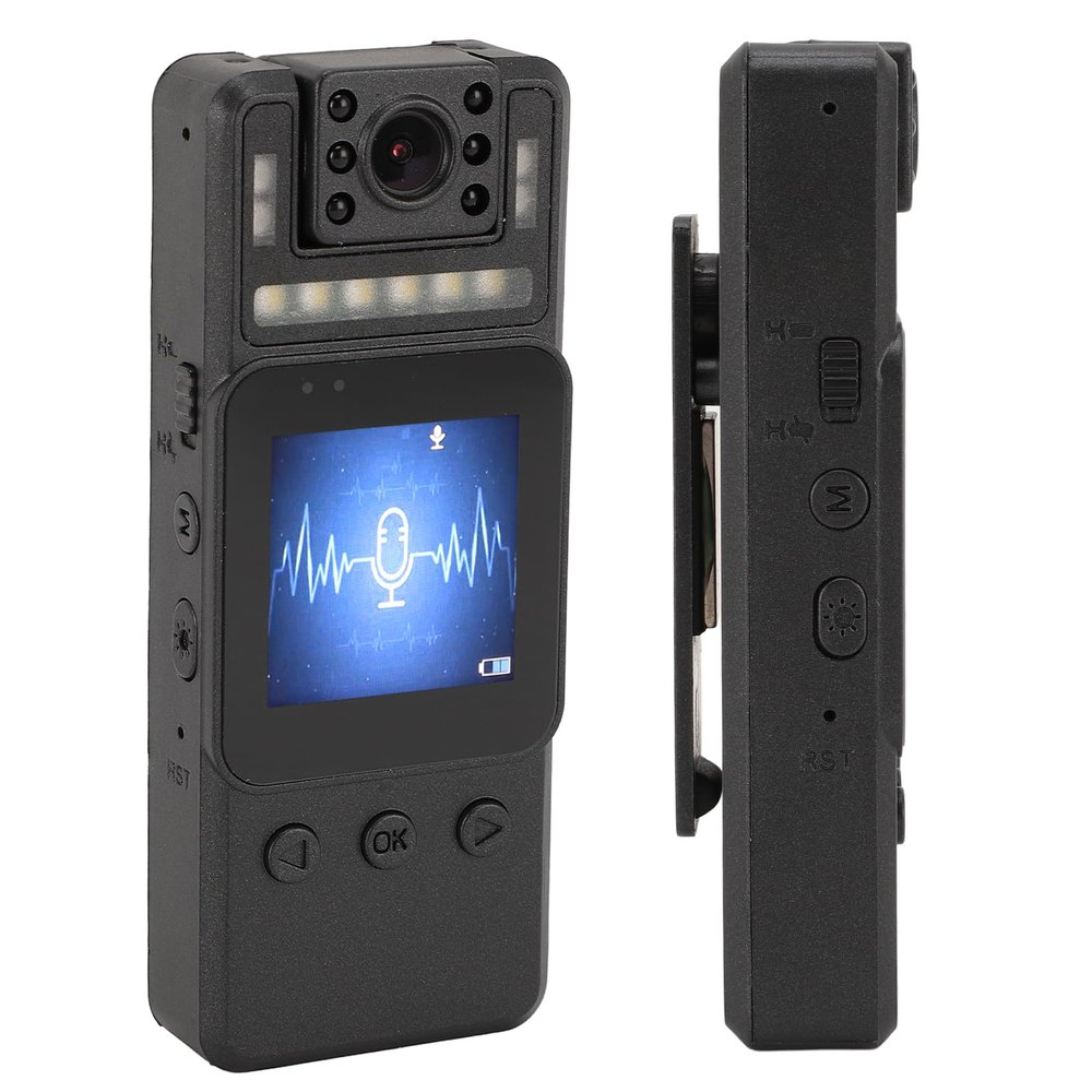 Jiawu Body Camera, 1080P HD Body Worn Camcorder with Night Vision, 180 Rotatable Lens and Bracket, Video Recording for Personal Civilians, Police Law Enforcement