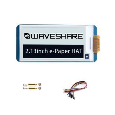 2.13inch E-Ink Display HAT for Raspberry Pi Zero/Zero W/Zero WH/2B/3B/3B+/4B/Jetson Nano 250x122 Resolution 3.3V/5V Black White Two Color e-Paper Screen Module Supports Partial Refresh SPI Interface