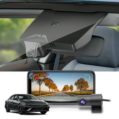 Fitcamx 2160P+Rear 1080P Dash Cam Adapts for Hyundai Elantra 2021-2025 SE SEL Limited N Line Blue Manual (AA000), OEM Look, Dual HD Video, WiFi & APP, Loop Recording, G-Sensor, Easy to Set, 128GB Card