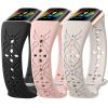 Maledan Engraved Pattern Band Compatible for Fitbit Charge 6/Charge 5 Band Women Men, Soft Sport Strap Bracelet Loops Wristbands Replacement for Fitbit Charge 5/Charge 6 Fitness Tracker Accessory view 1