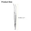 HARFINGTON 6pcs Stainless Steel Tweezers 6.1" Long Handle Curved Silver view 2