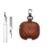 [3 in 1] TSVSXS Leather Case Compatible with AirPods 4 with Keychain, Soft PU Shockproof Protective Cover with Cleaning Pen Compatible with AirPods 4 with Active Noise Cancellation view 1