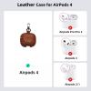 [3 in 1] TSVSXS Leather Case Compatible with AirPods 4 with Keychain, Soft PU Shockproof Protective Cover with Cleaning Pen Compatible with AirPods 4 with Active Noise Cancellation view 2