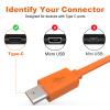 USB C Charger Cable for JBL Speaker Compatible with JBL Charge 4, Charge 5, Charge 6, Flip 5, Flip 6, Flip 7, Pulse 4, Pulse 5, Clip 4, Clip 5 Speakers and Endurance Peak II Earphones, 3.3ft (Orange) view 3