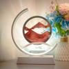 ADFLTFC Moving Sand Art Pictures, LED Sand Art Lamp Deep Sea Sandscape Painting Round Glass Flowing Sand Painting Night Light Decoration for Desktop Home Office(Red) view 1