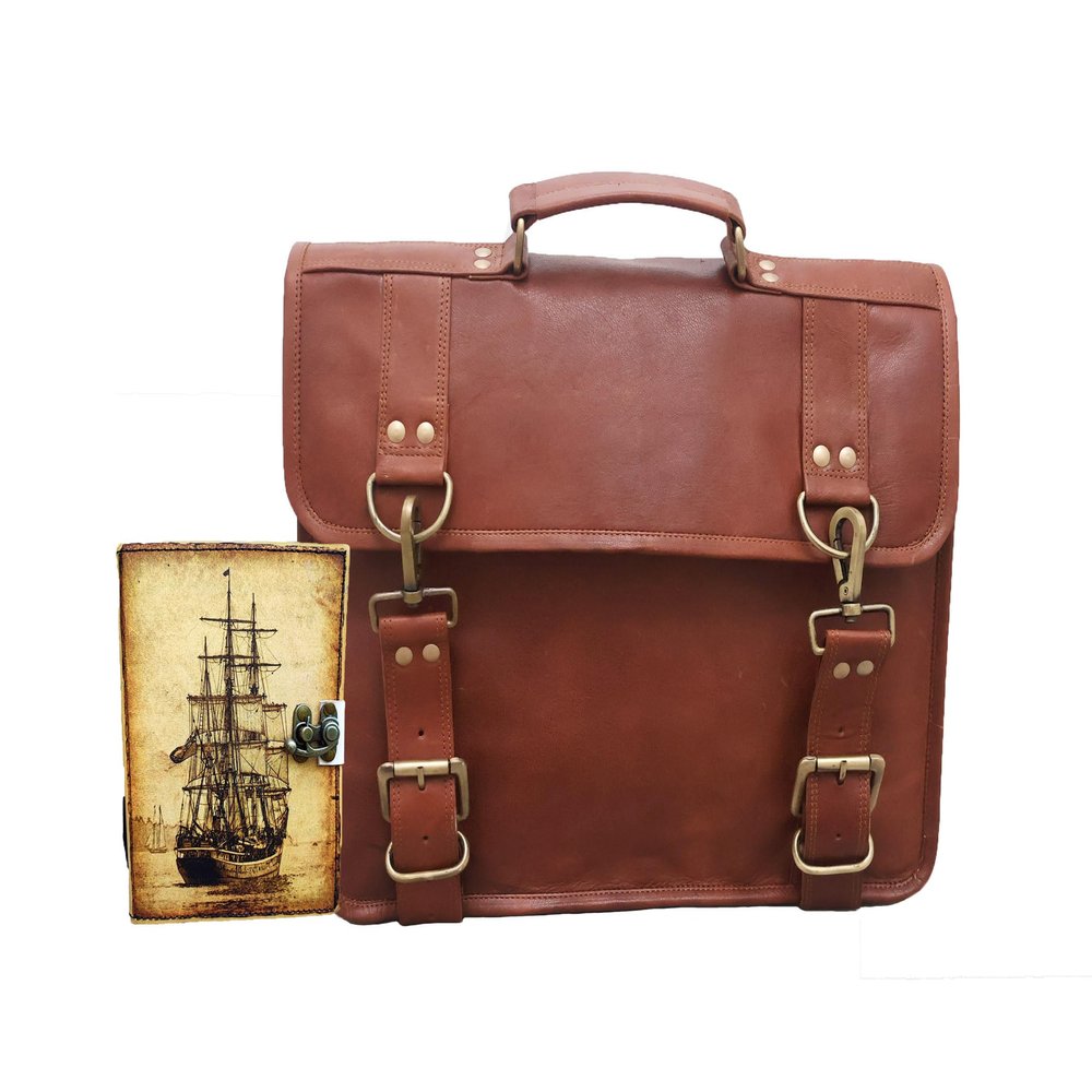 11x15 Inch Genuine Leather Messenger Shoulder Bag Vintage Crossbody Laptop & Tablets Satchel for Men & Women