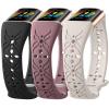 Maledan Band Compatible for Fitbit Charge 6/Charge 5 Bands Women Men, Slim Thin Floral Lace Strap Wrist Band Bracelet Replacement for Fitbit Charge 5/Charge 6 Advanced Fitness Tracker Accessories view 1
