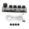 Mtlavishness Plug and Play Macro Key 14.06.05.0 Keypad 4 Keys Knob USB Or Blue Plug and Play Programmable Keypad with Backlit for Gaming Office Media Gaming Keypad Mechanical view 1