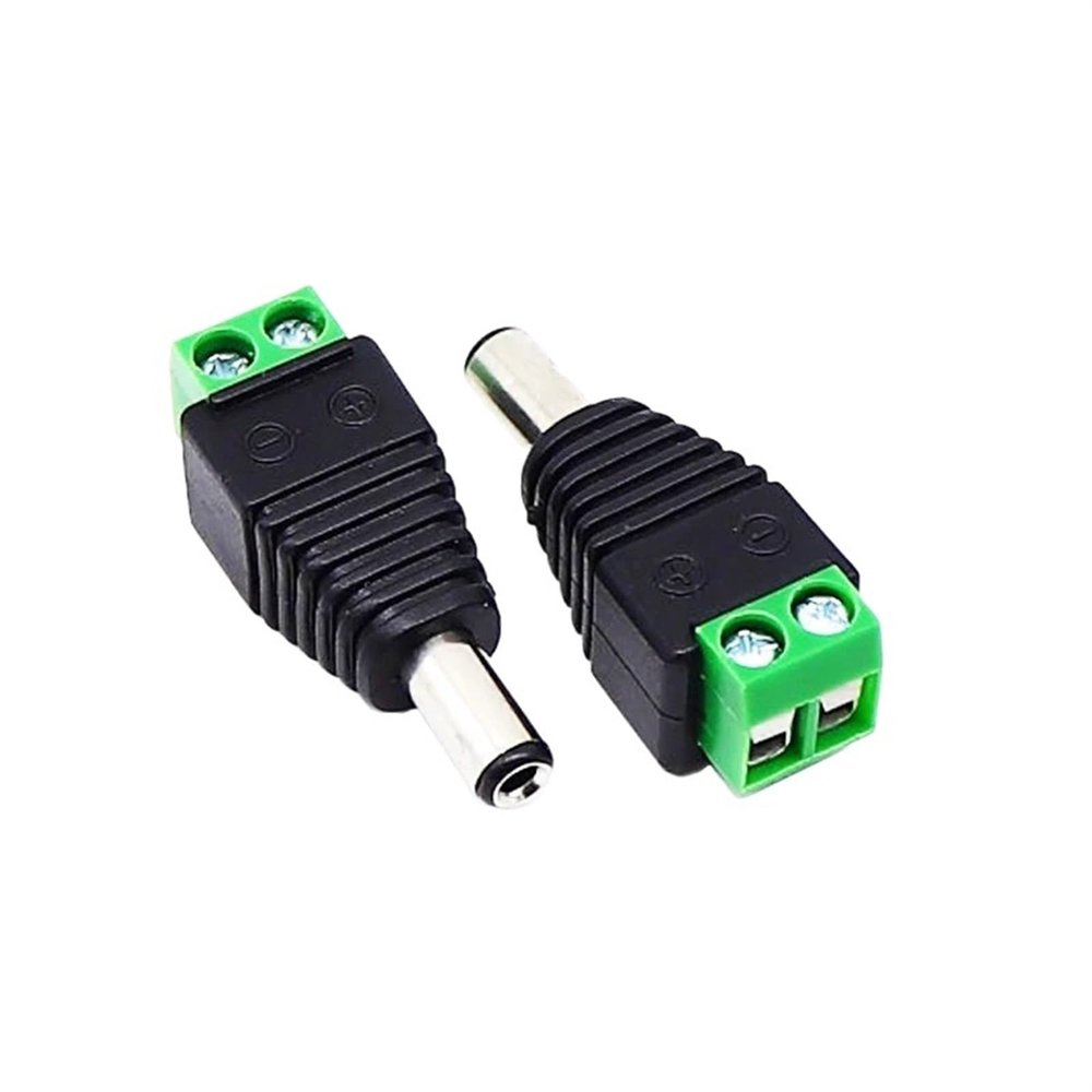 10 Pcs 12V 2.1 x 5.5mm 5.5 * 2.5mm DC Power Female Jack Adapter Connector for Led Strip Light 3528 5050 5630 5730(5.5X2.5mm Male)