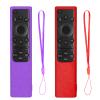 2 Pack Remote Cover for Samsung Smart TV, Silicone Protective Case for Samsung Solar Cell Remote 2021 2022 BN59-01357 BN59-01385 BN59-01265A Anti-Slip Remote Case (Purple not Glow + Red not Glow) view 1